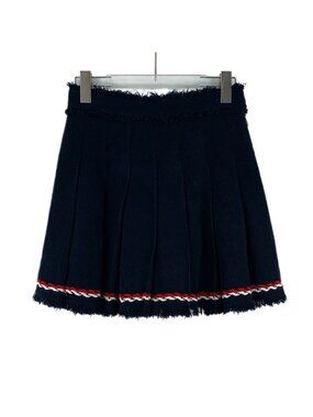 Thom Browne dark blue cotton pleated skirt